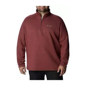 Men's Columbia Great Hart Mountain Half-Zip  Long-Sleeve Pullover Red Heather CL